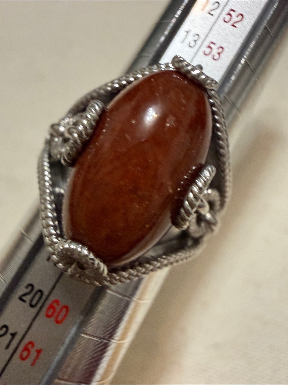 Anthony Nak Sterling Silver 925 Cabochon Chocolate Jasper Ring Size 7.75